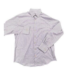 Peter Millar Button Up Shirt Mens Large Black White Summer Comfort Check CMAA